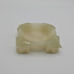 light green carved onyx stone ash tray